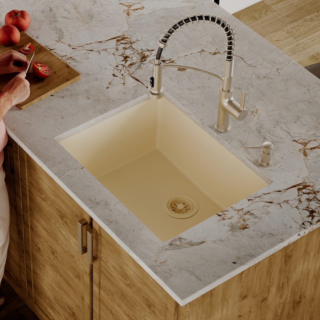 Karran Undermount 24.38 in Single Bowl Quartz Kitchen Sink