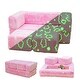 preview thumbnail 12 of 30, Grondin Kids Modular Loveseat with Ottoman, Convertible Sofa Bed with Sherpa Upholstered and Density Sponge Padding Pink Cloud