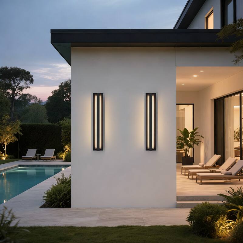 Modern Outdoor Wall Lights Exterior Lighting Fixtures With Glass Shade
