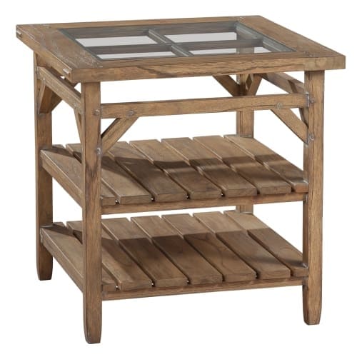 Hekman 14107 Suttons Bay 26 Inch Wide Gl Top Wood End Table With Hekman 14107 Suttons Bay 26 Inch Wide Gl Top Wood End Table With Shelves Free Shipping Today 26938186