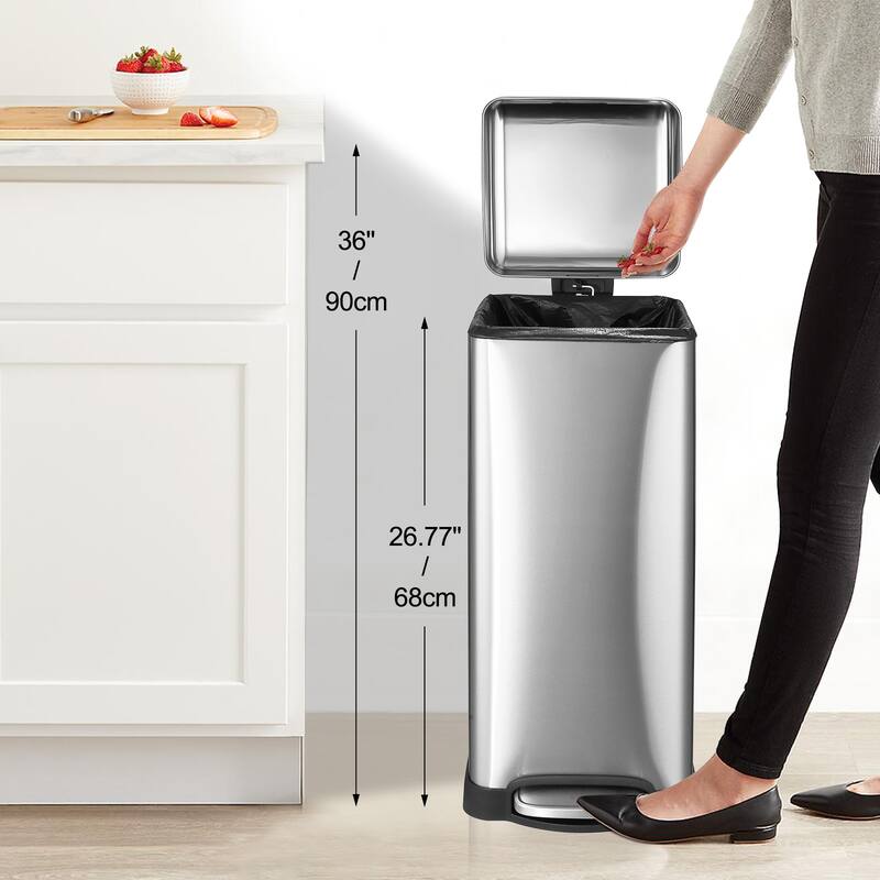 8 Gallon Step Trash Can, with Removable Inner Bucket