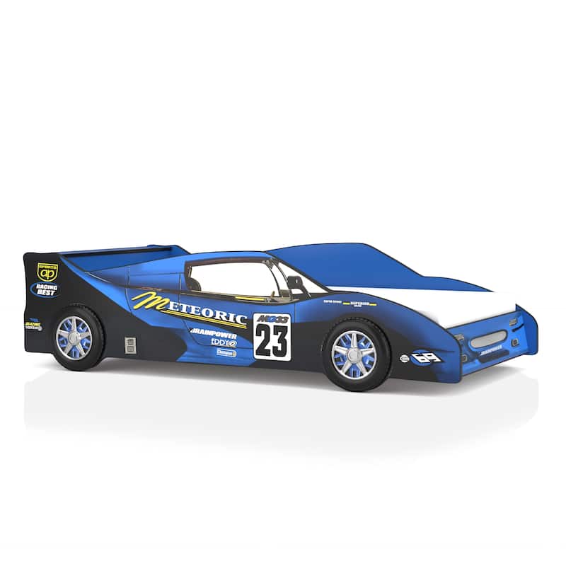 Buckner Mordern Race Car Design Youth Platform Bed by Furniture of America - Blue