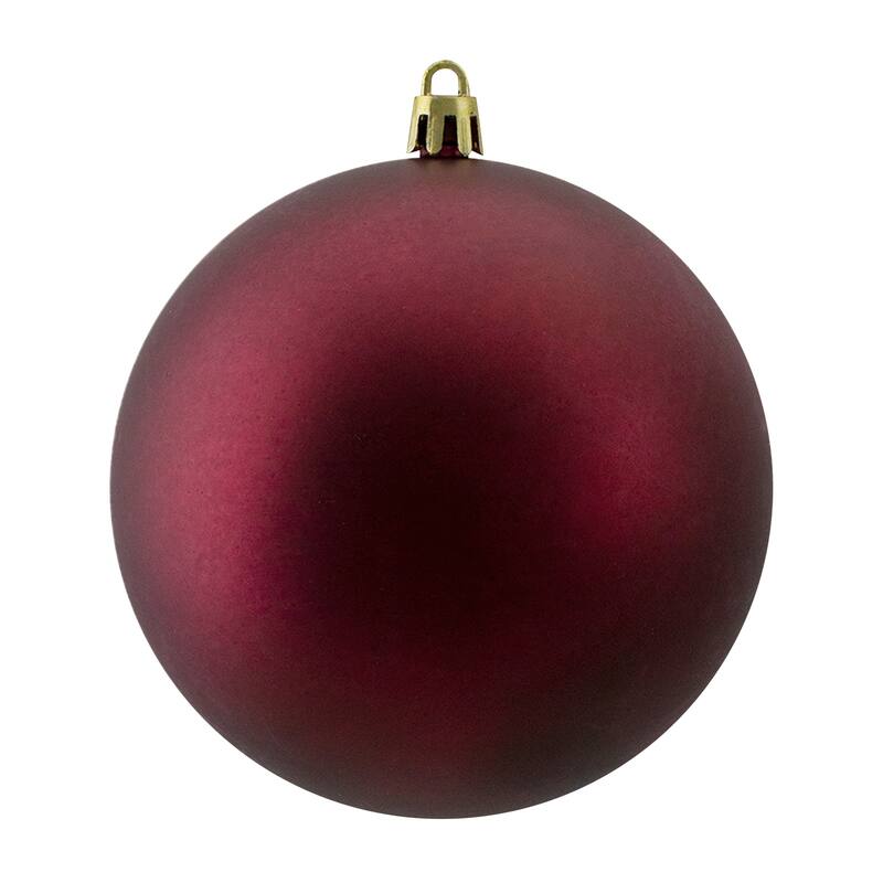 12ct Matte Burgundy Red Shatterproof Christmas Ball Ornaments 4"