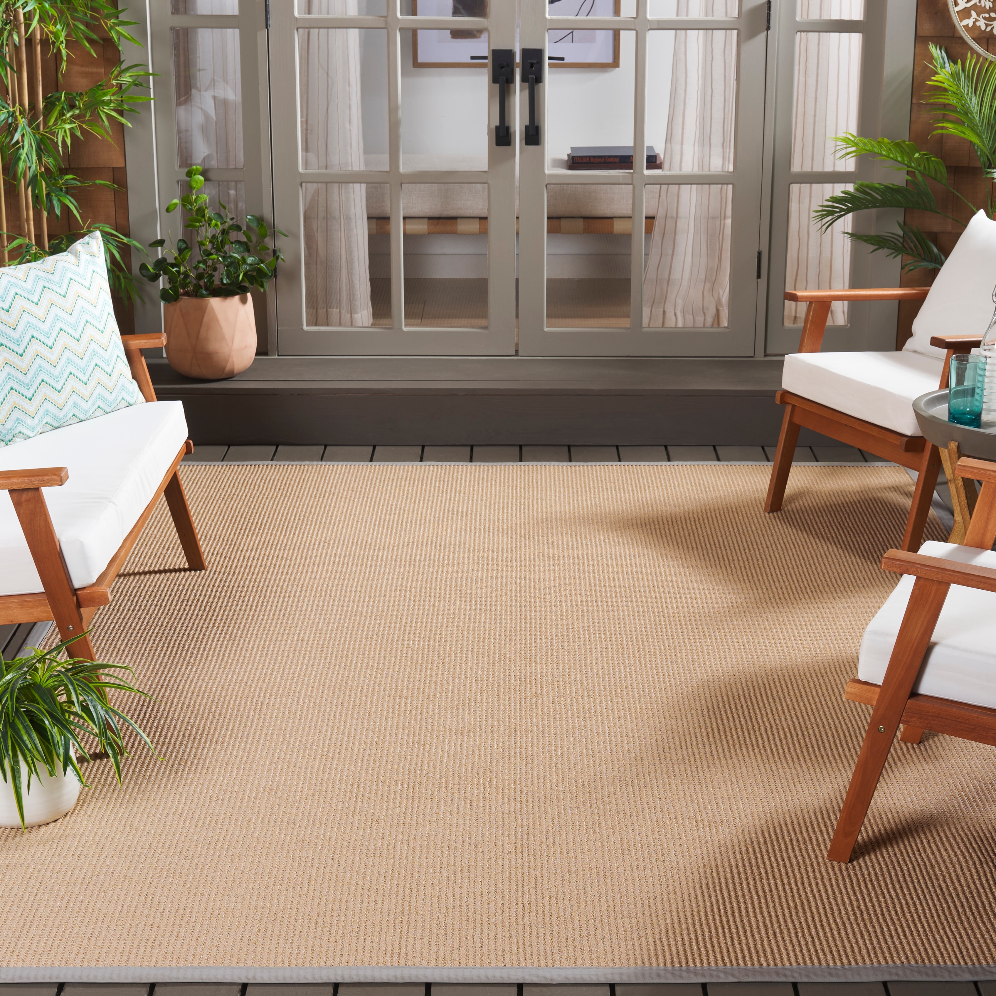 SAFAVIEH Napa Faux Sisal Anique Washable Indoor/Outdoor Rug - Weather Resistant & Easy Cleaning