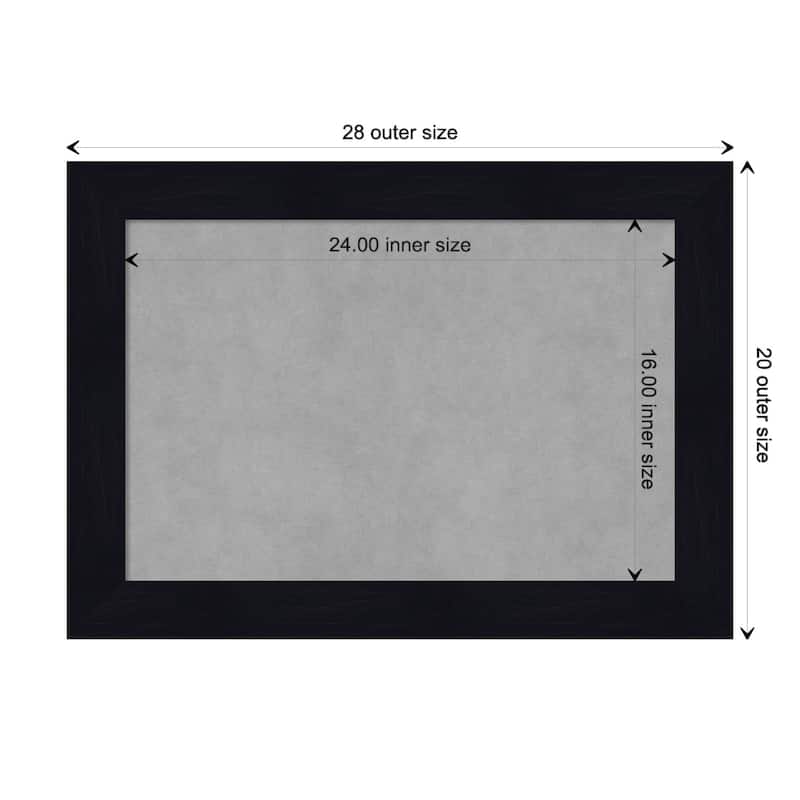 Amanti Art Shiplap Navy Framed Magnetic Board - Board Size 24x16