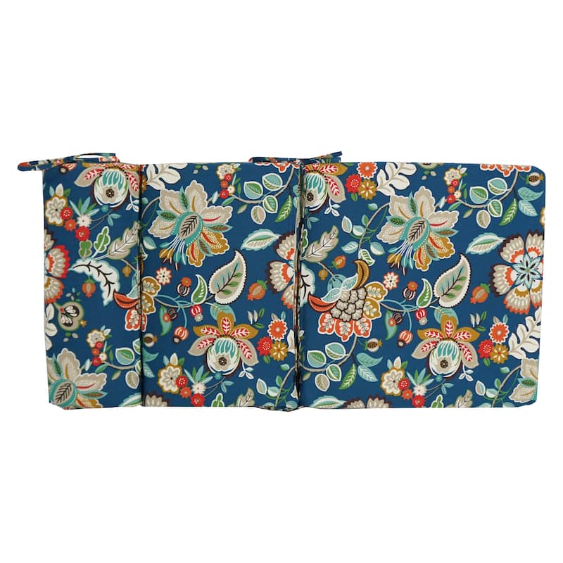 18-inch by 38-inch Three-section Outdoor Seat/Back Chair Cushion - 38" x 18"
