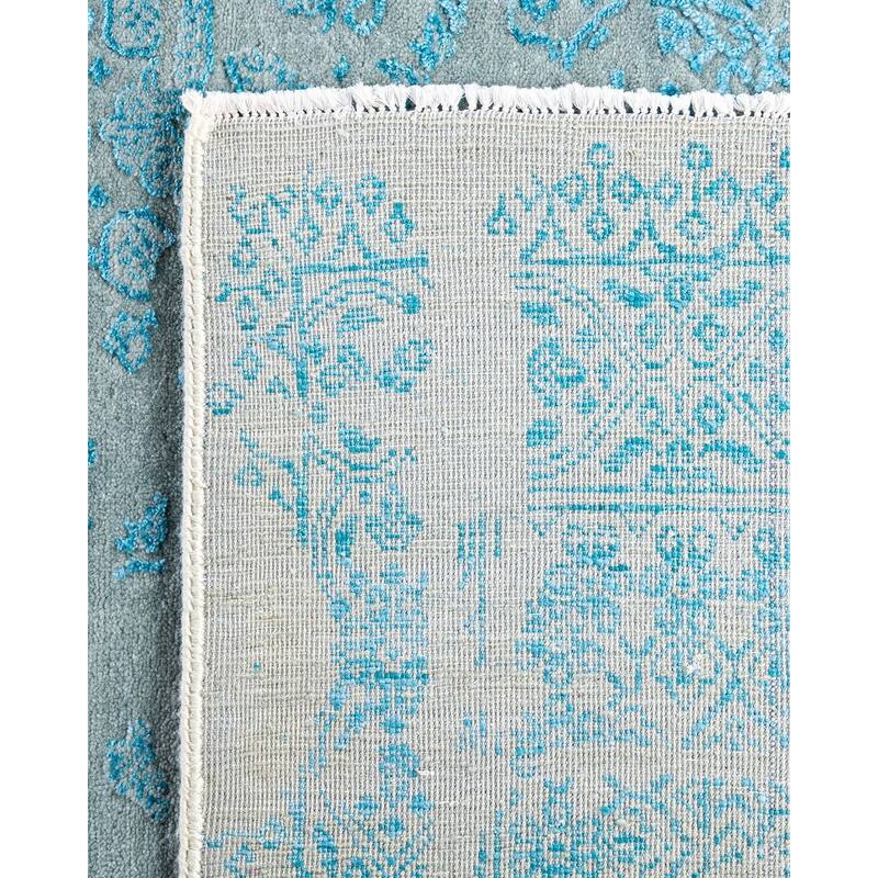 Ikat One-of-a-Kind Hand-Knotted Area Rug - Gray, 8' 1" x 9' 10" - 8' 1" x 9' 10"