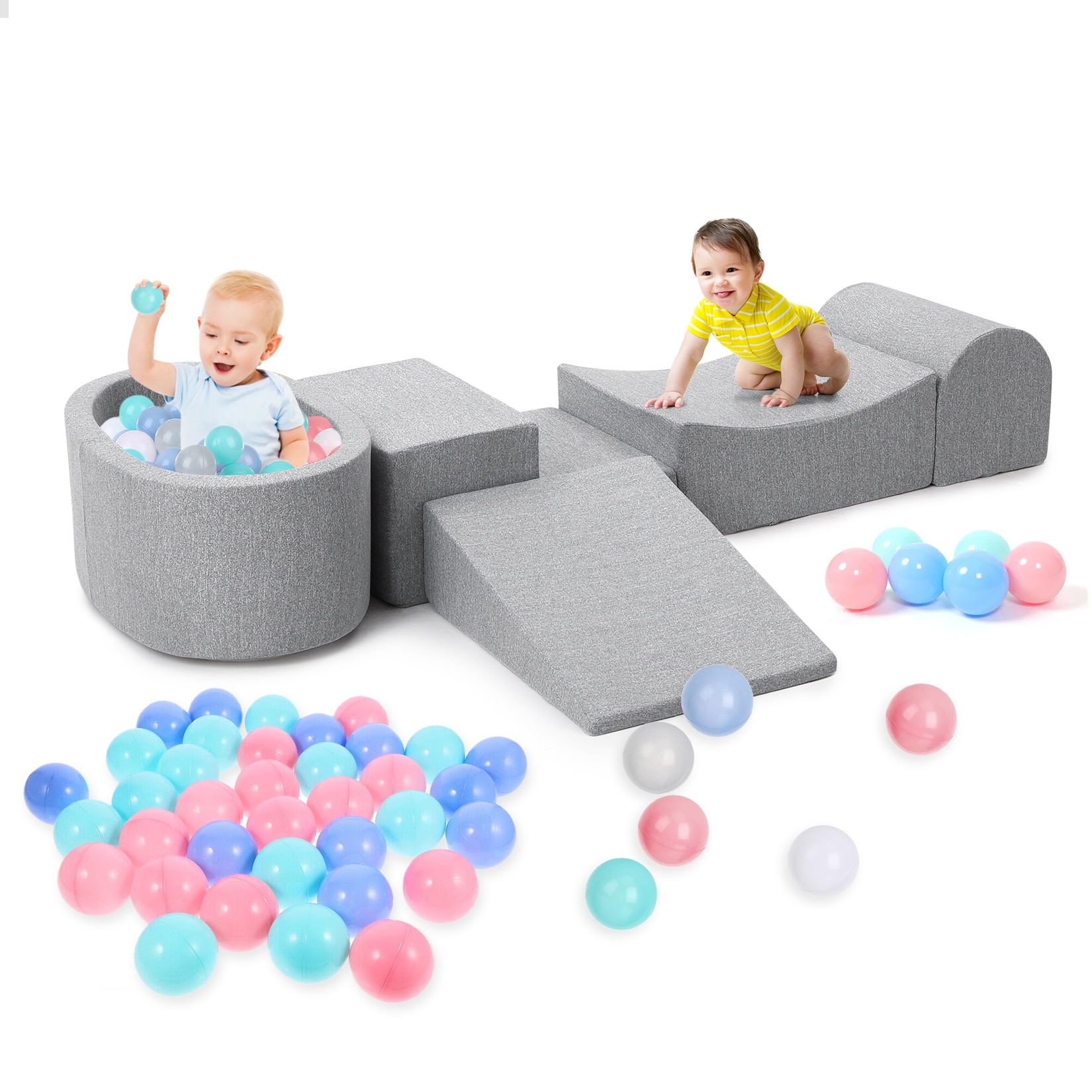 5-Piece Foam Climbing Blocks And Ball Pit For Indoor Crawling