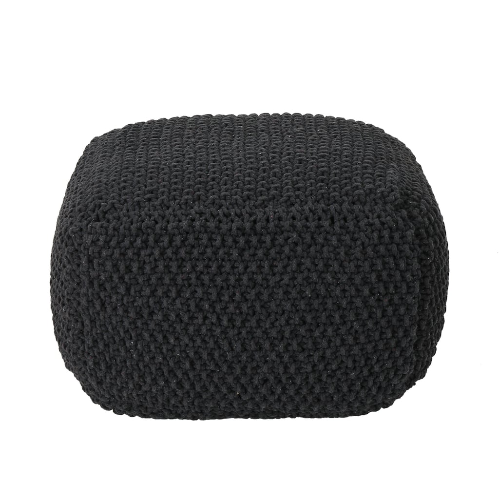 Versatile Cotton Knitted Pouf Cube for Home Comfort and Functionality
