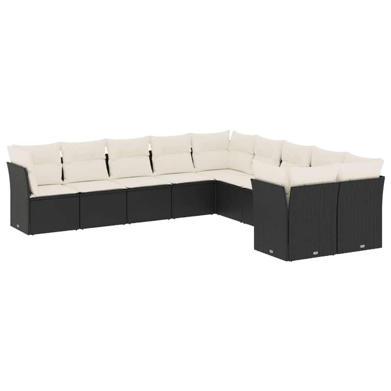 vidaXL Garden Sofa Set Black