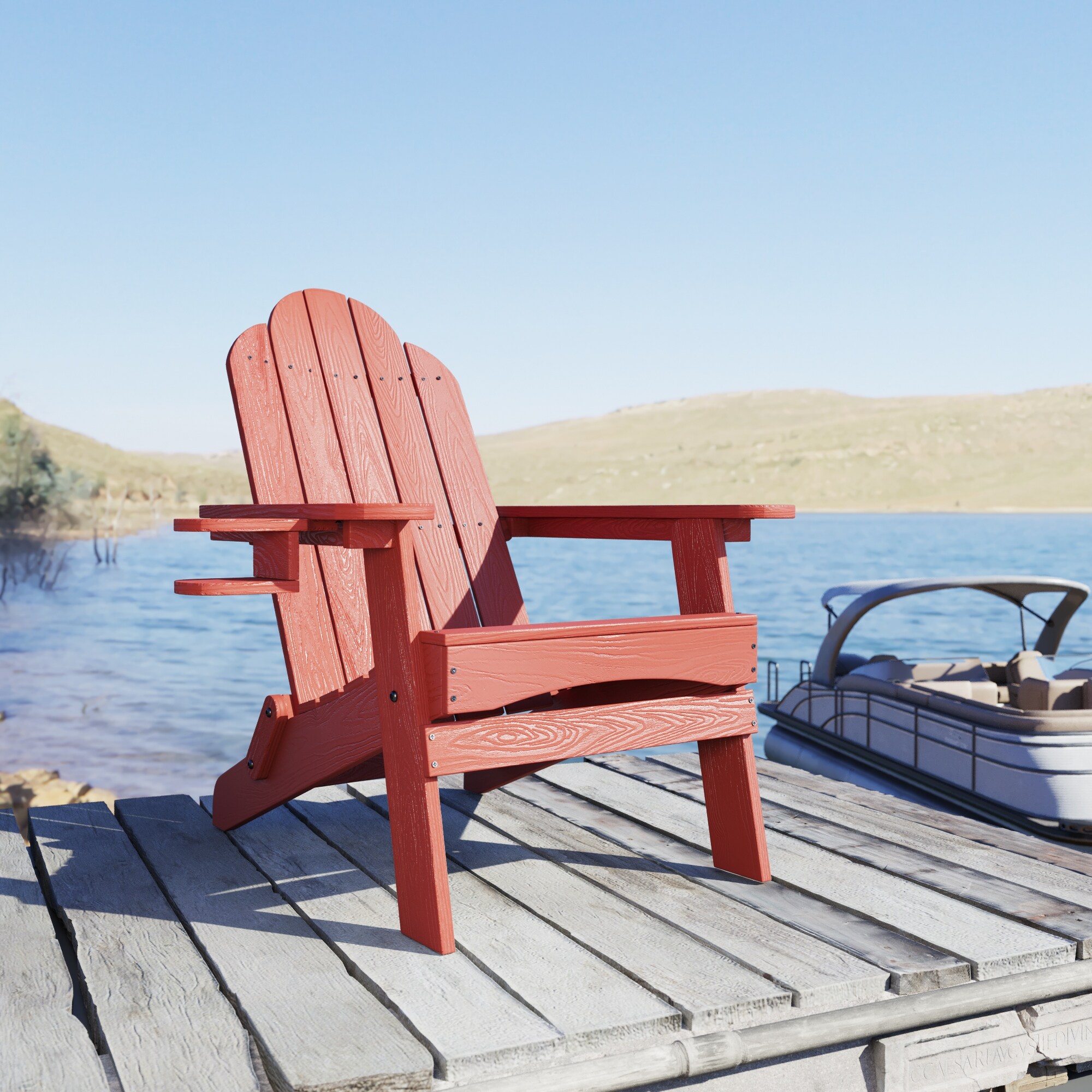 Adirondack plastic chairs best sale with cup holders