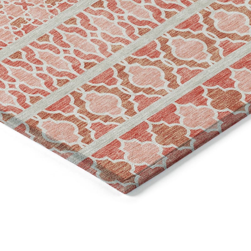 Machine Washable Indoor/ Outdoor Chantille Stripe Boho Rug