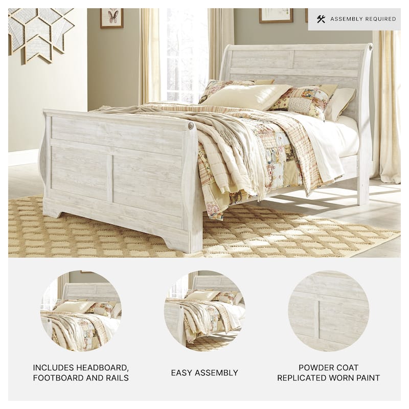 Signature Design by Ashley Willowton White Queen Sleigh Bed