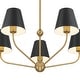 preview thumbnail 5 of 3, Xavier 5 Light Vibrant Gold + Matte Black Chandelier