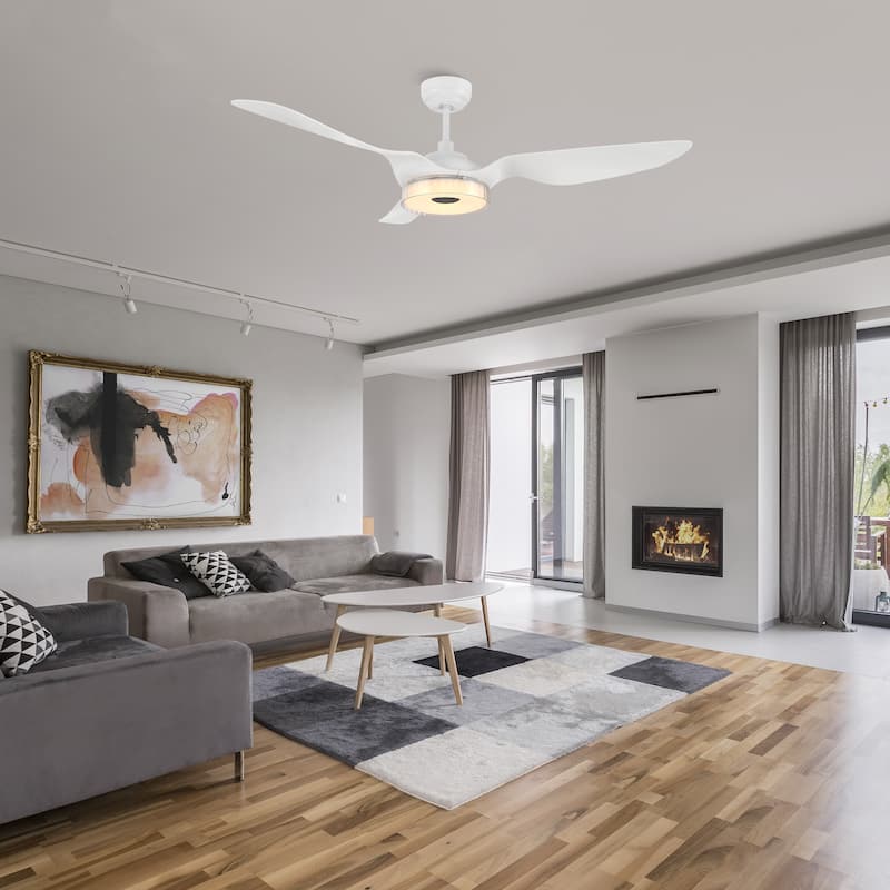 CARRO Felix 56" ABS 3-Blade Indoor Black Smart Ceiling Fan with Light and Remote