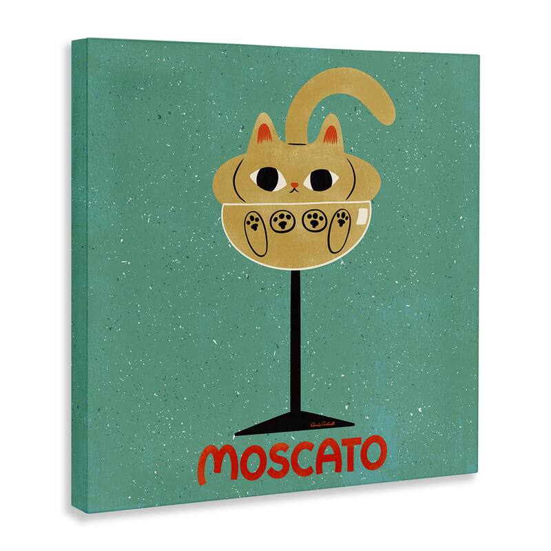 Stupell Moscato Feline Wine Canvas Wall Art Design By Carrie Cantwell