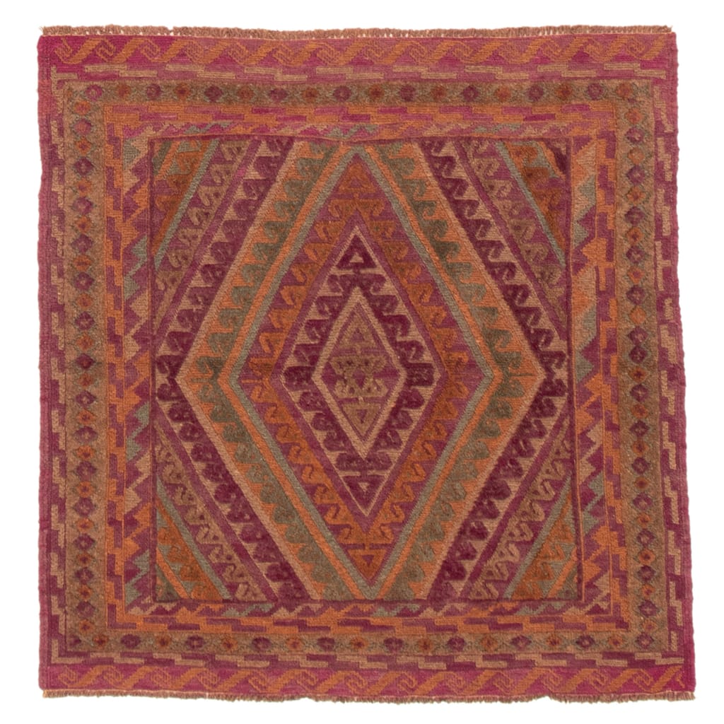 ECARPETGALLERY Hand-knotted Tajik Caucasian Purple Wool Rug - 3'11 x 3'11