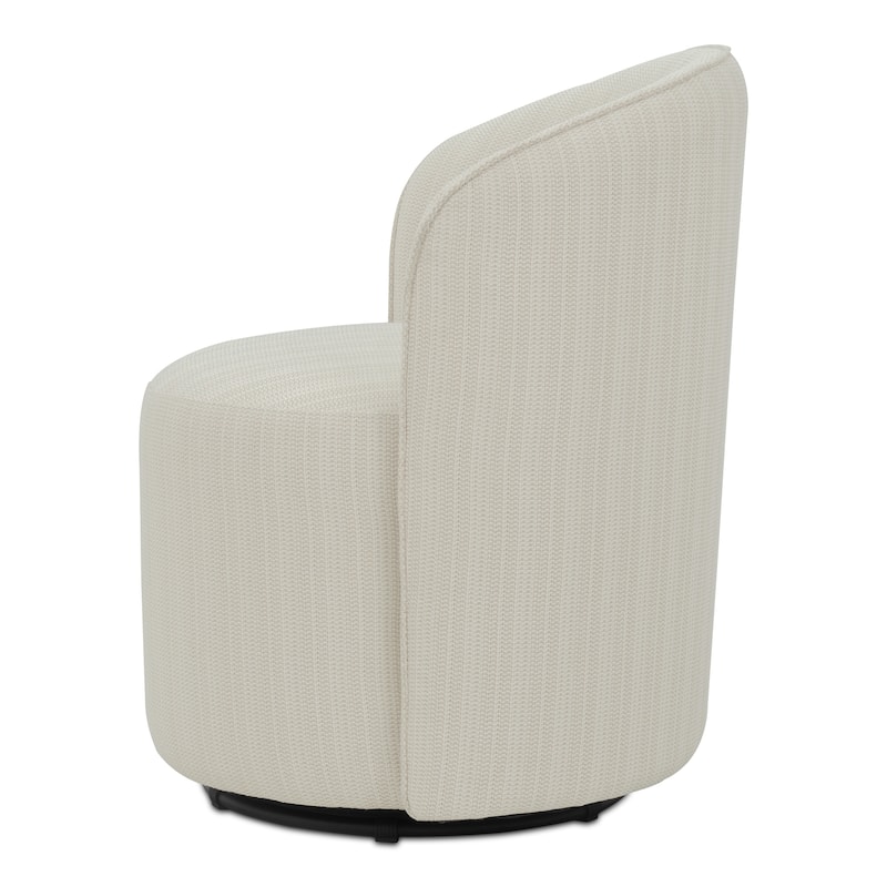 NADAAL STUDIOS Virelith Outdoor Dining Chair, Swivel Base with Aluminium Frame and Olefin Upholstery, Cream