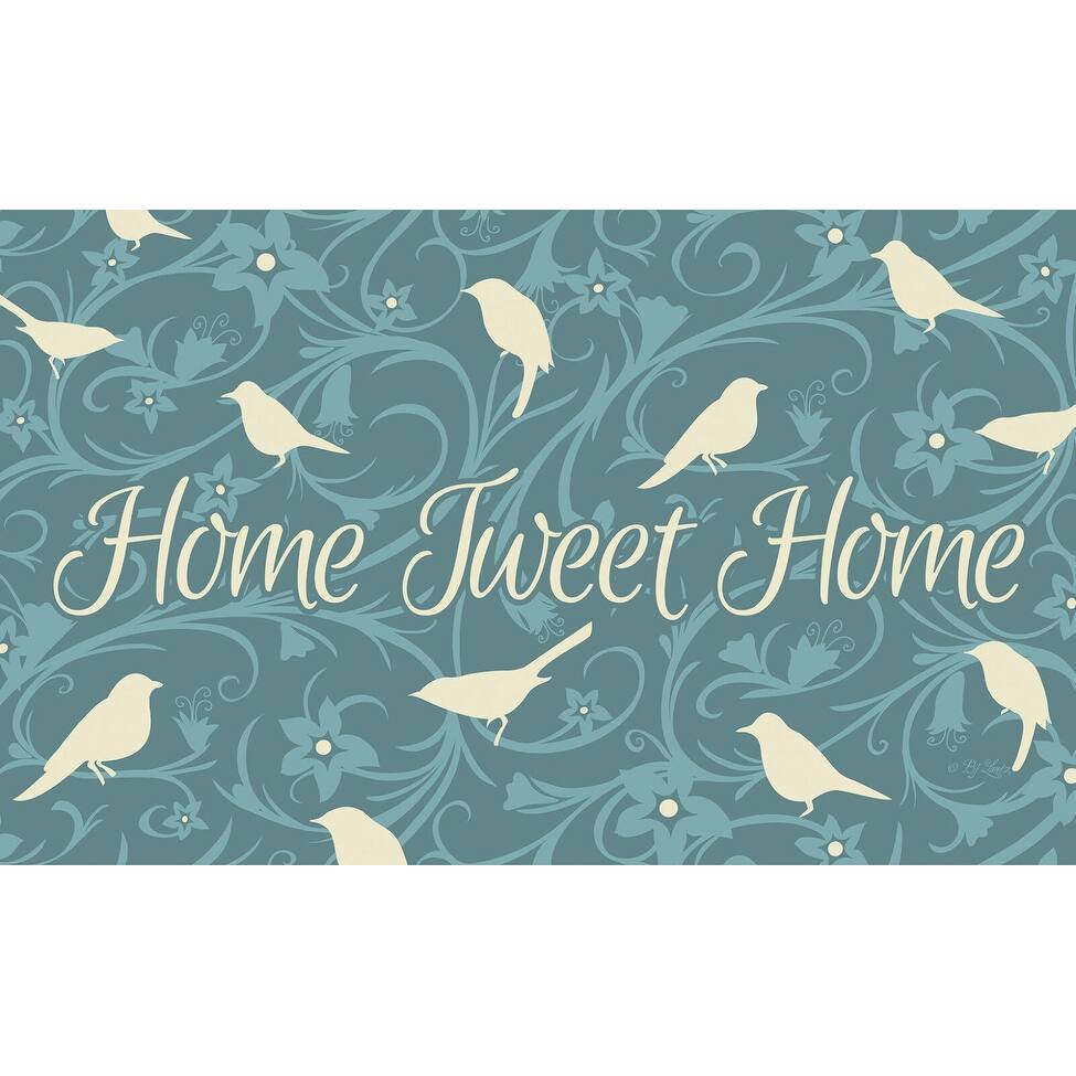 Blue Tweet Home Decorative Bird Floor Mat 18 x 30 Inch