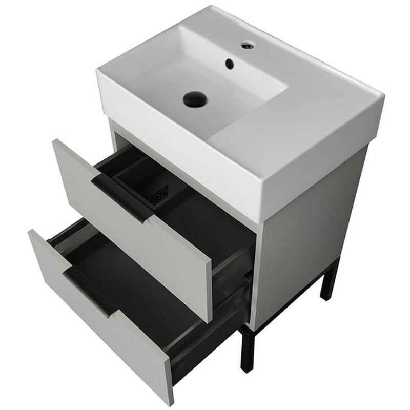 Nameeks Derin-2417 Derin 24" Free Standing Single Basin Vanity Set