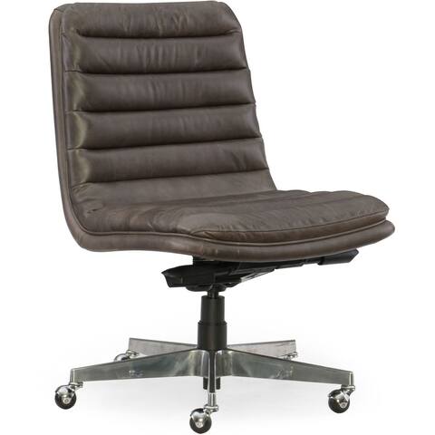 Hooker Furniture Adjustable Height Leather Office Chair from the Wyatt - Memento Medal with Chrome