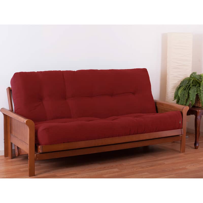 9-inch Thick Twill Futon Mattress (Twin, Full, or Queen) - Ruby Red - Full