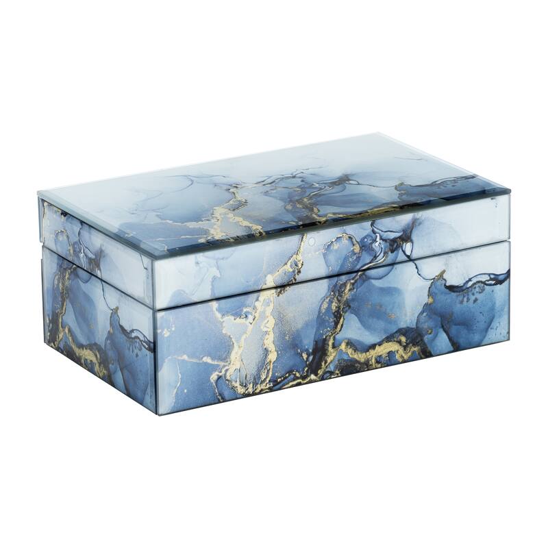 Wood Abstract Finish Lidded Storage Box