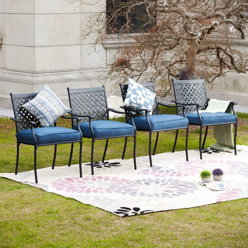Patio Festival Outdoor Metal Dining Chair (Set of 4)