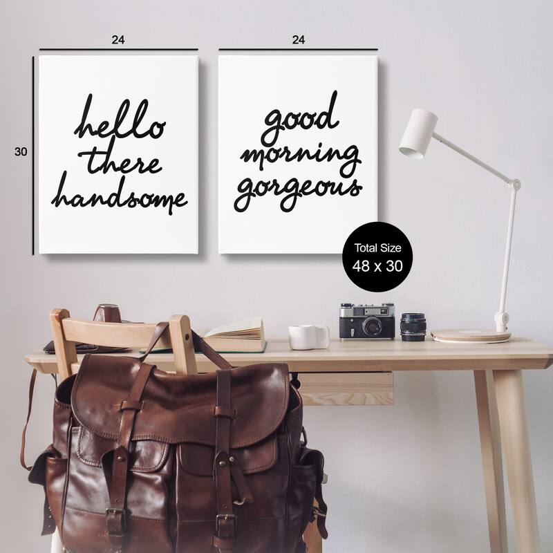 Stupell Handsome & Gorgeous Greetings Canvas Wall Art design by House of Lulu