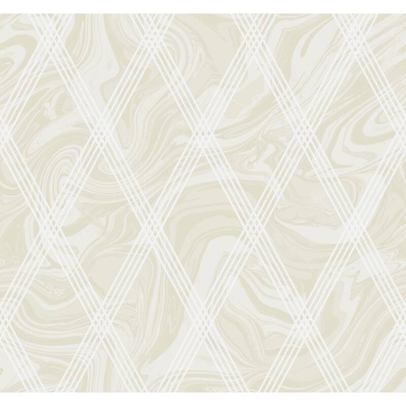 Seabrook Designs Marble Diamond Geometric Unpasted Wallpaper