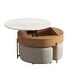 preview thumbnail 5 of 17, 31.5'' Modern Round Lift-Top Coffee Table Set with Storage & 3 Ottomans