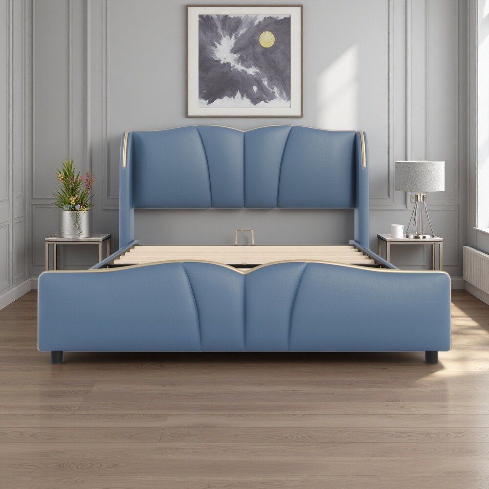 Blue Queen Size Faux Leather Beds - Bed Bath & Beyond