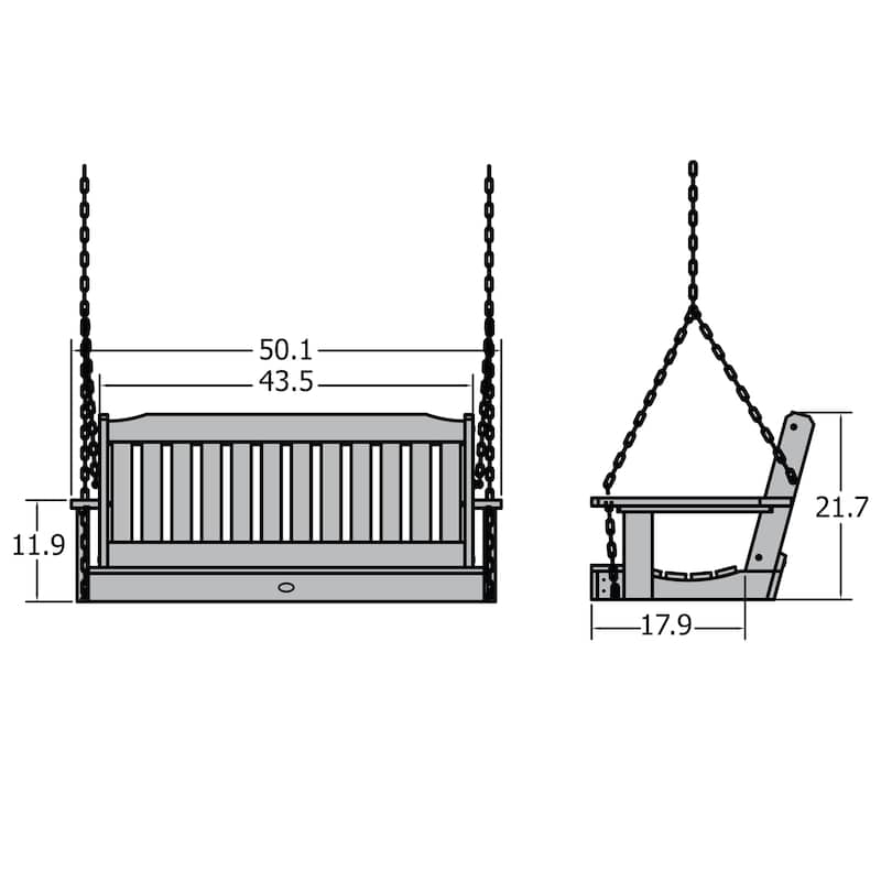 Highwood Lehigh 4-Foot Eco-friendly Synthetic Wood Porch Swing