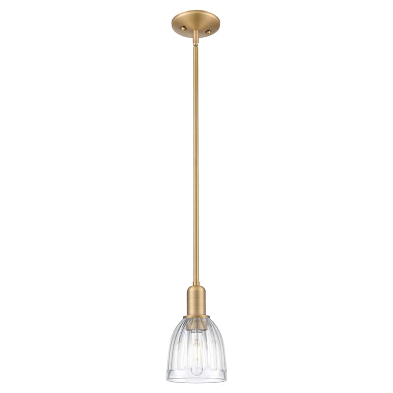 Innovations Lighting Endless Possibilities Arcadia - Brookfield - 1 Light 6" Stem Hung Mini Pendant - Clear/Brushed Brass