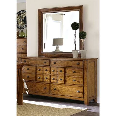 Copper Grove Epper Aged Oak 7-drawer Dresser and Mirror Set