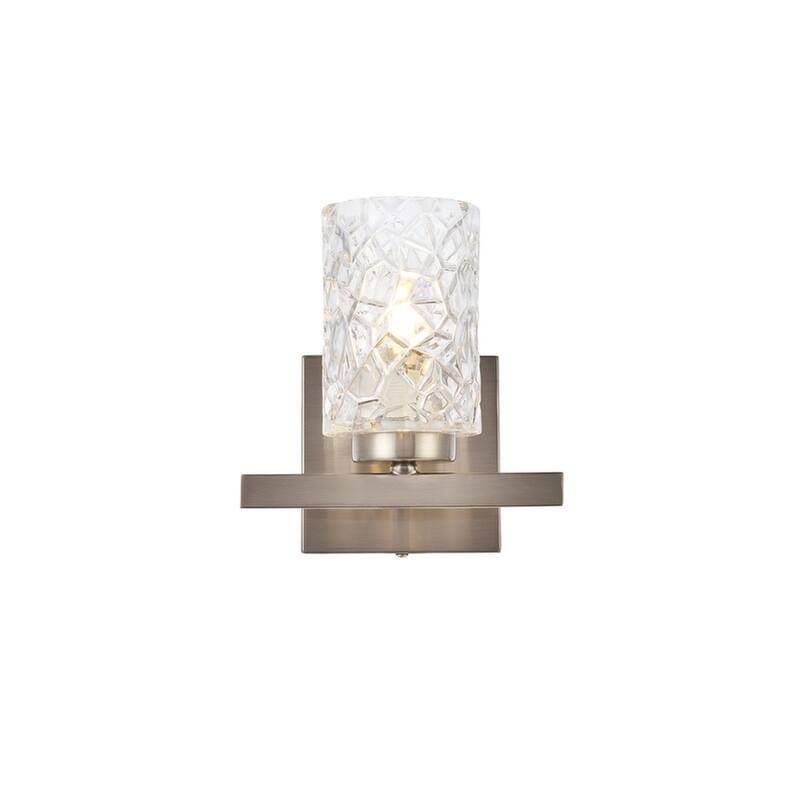 Cara 1 Light Bath Sconce with Clear Shade - Satin Nickel