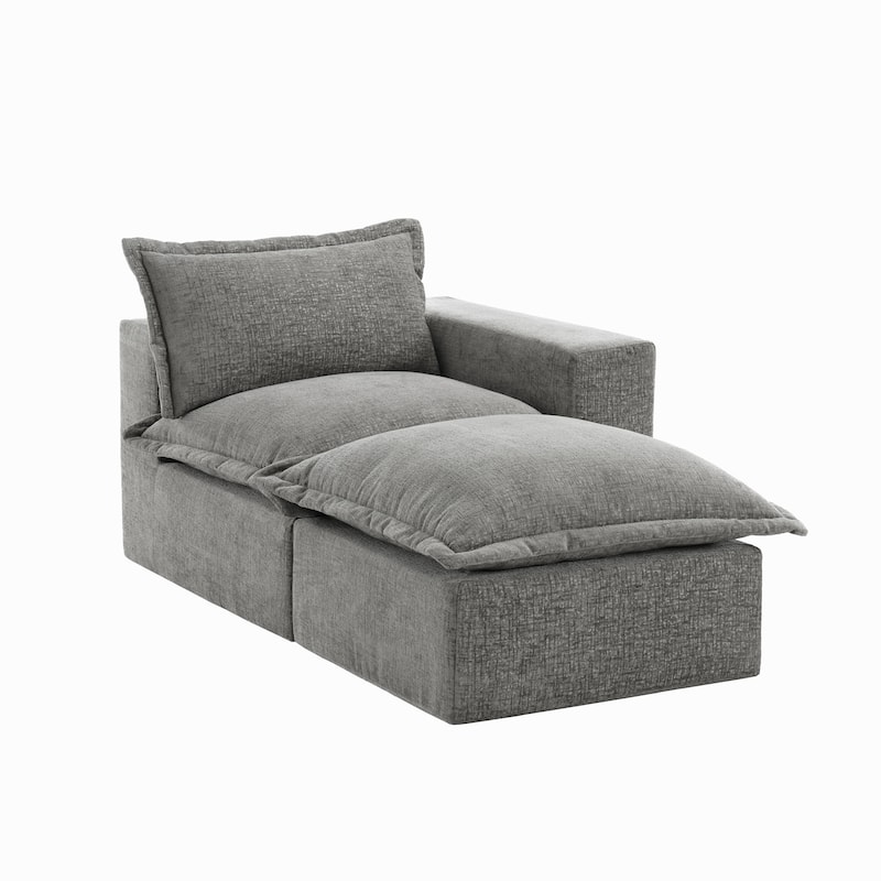 Chenille L-Shaped Modular Sectional Sofa Comfy Cloud Couch For Living Room