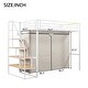 preview thumbnail 6 of 5, Twin Size Metal Loft Bed with Wardrobe, Storage Shelves, Staircase & Guardrails, White