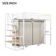 preview thumbnail 6 of 10, White Twin Size Metal Loft Bed with Wardrobe and Storage Shelves for Kids, Boys and Girls, Bedroom