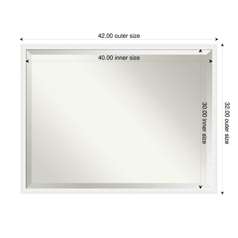 Bethany Beveled Wood Framed Wall Mirror - 42 x 32 in - Bethany White
