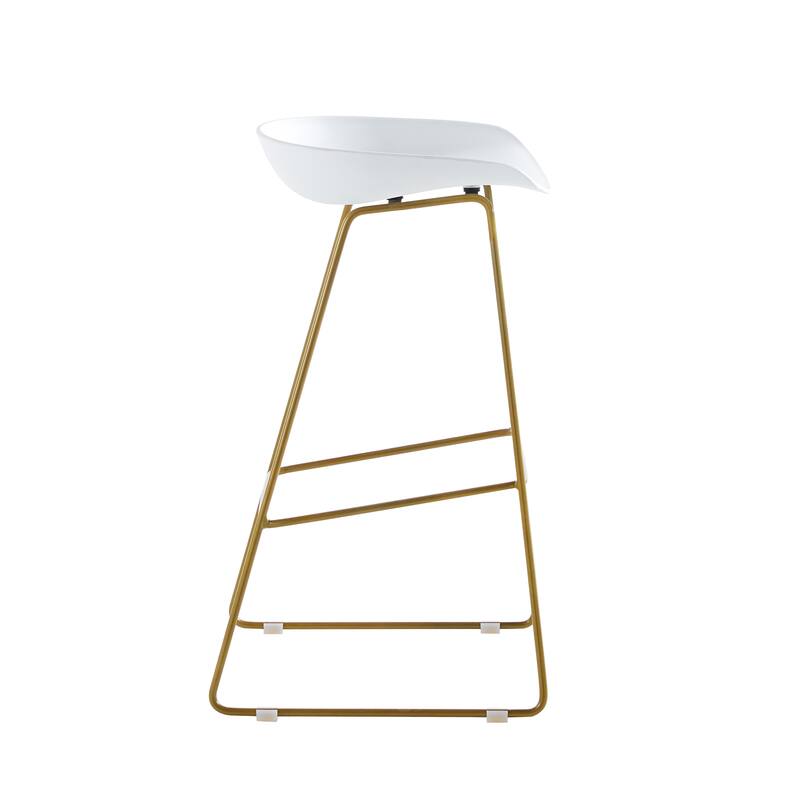 Porthos Home Aaro Plastic Bar Stools with Iron Sled Legs, Set of 2