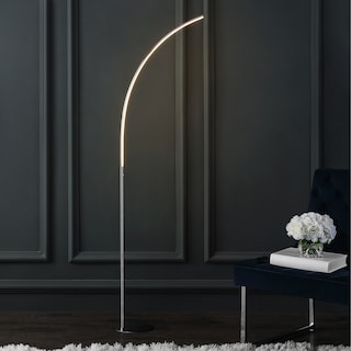 Calder 64" Metal Minimalist Modern LED Integrated Floor Lamp, Chrome by JONATHAN  Y