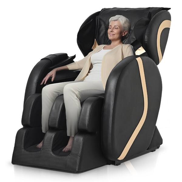 Black Zero Gravity Air Compression Massage Chair - Bed Bath & Beyond ...