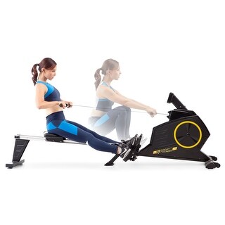 Circuit fitness deluxe foldable magnetic rowing machine with 8 resistance setting & transport wheels sale