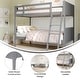 preview thumbnail 46 of 68, Convertible Solid Wood Bunk Bed Frame for Kids with Ladder, No Box Spring Needed