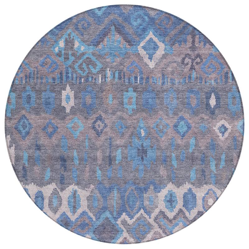 Machine Washable Indoor/ Outdoor Boho Moroccan Chantille Rug