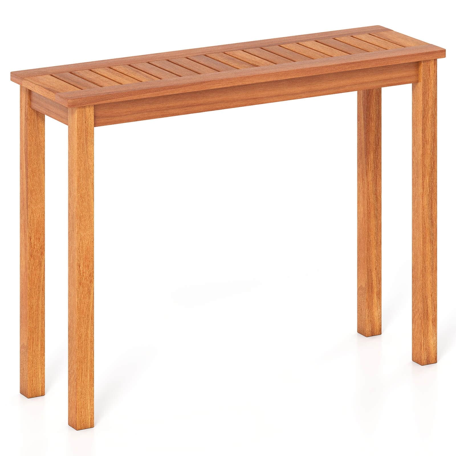Costway 1/2 PCS Outdoor Indoor Dining Table with Slatted Tabletop