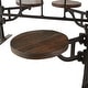 preview thumbnail 36 of 37, Brown Teak Wood Dining Table with Two, Four or Eight Attached Seats