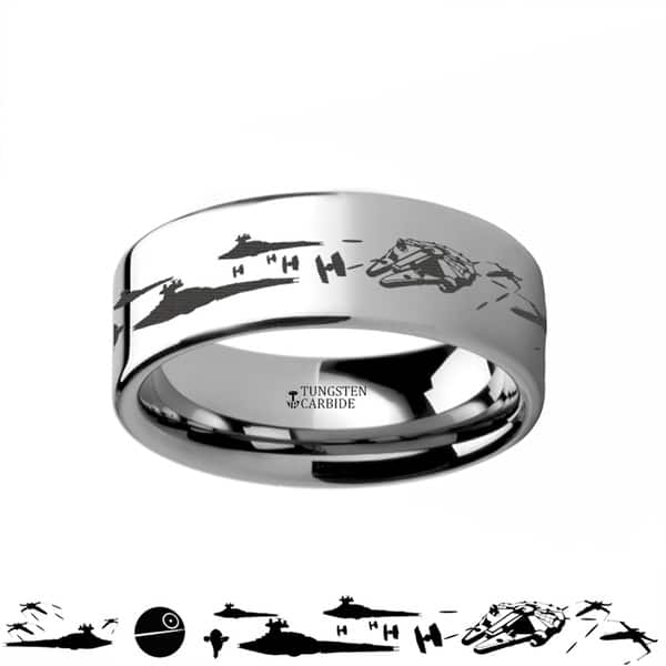 Shop Thorsten Star Wars Tungsten Rings For Men Tungsten Comfort Fit A New Hope Death Star Space Battle Ring Band 8mm On Sale Overstock 19489103
