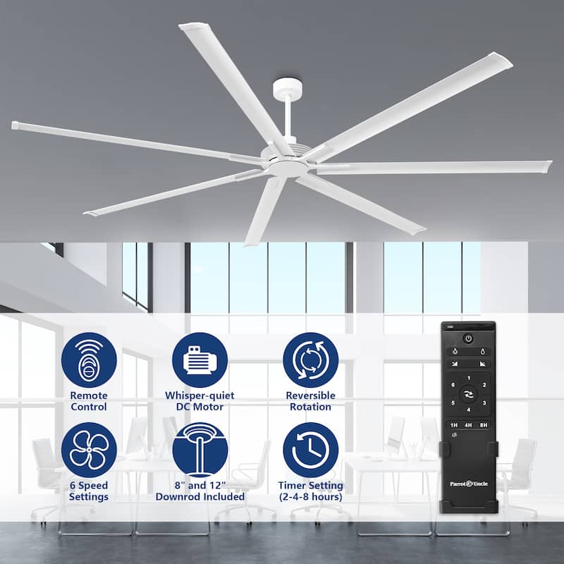 100" Indsutrial Black/ Silver/ White Extra Larger HVLS Commercial Ceiling Fan with Remote - 100" Huge Fan